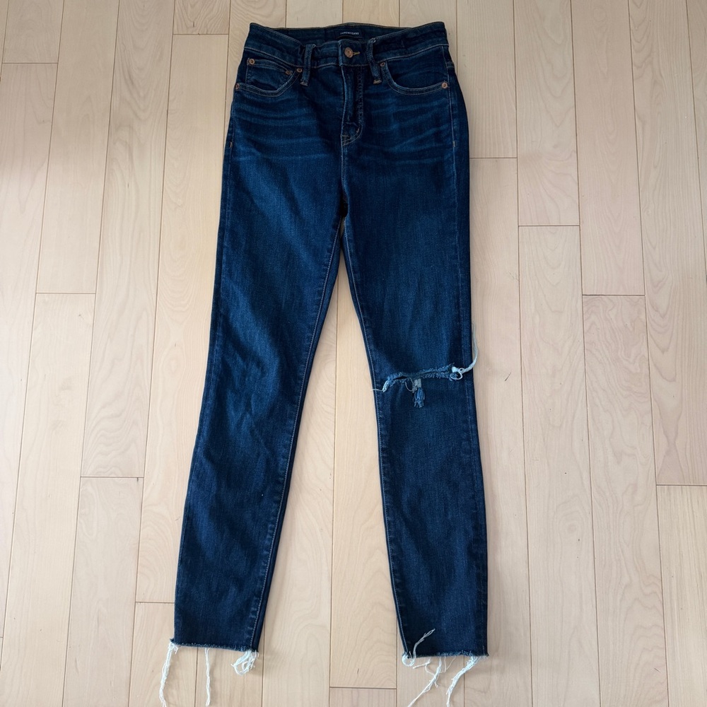J. Crew Curvy Toothpick Raw Hem Denim Jeans